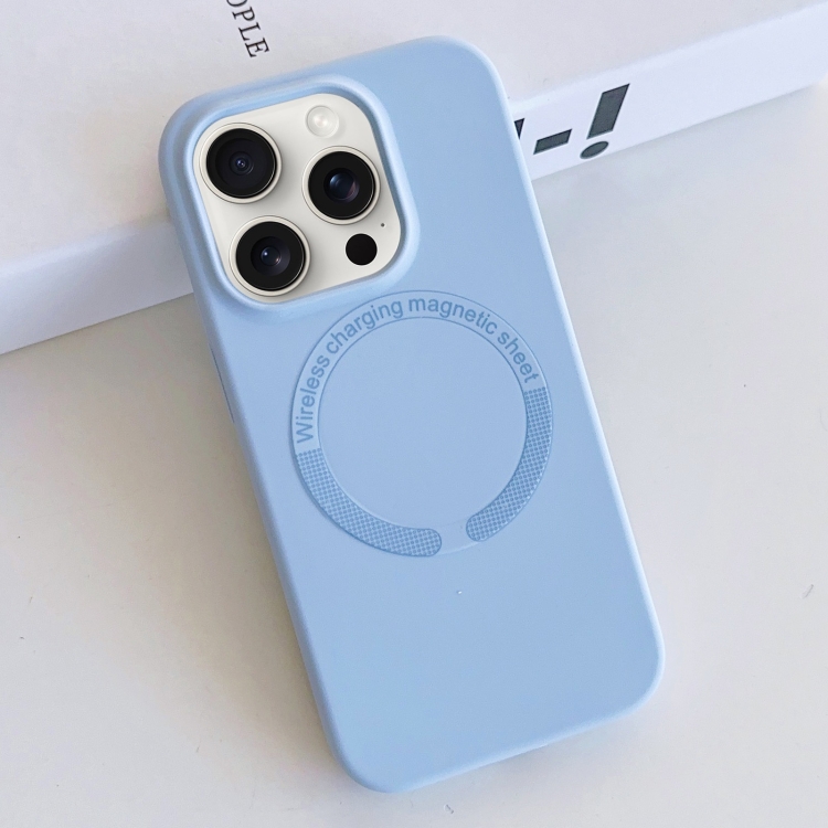 

For iPhone 15 Pro MagSafe Magnetic Liquid Silicone Phone Case(Light Blue)
