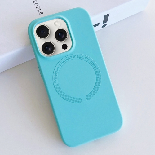 

For iPhone 15 Pro MagSafe Magnetic Liquid Silicone Phone Case(Lake Blue)