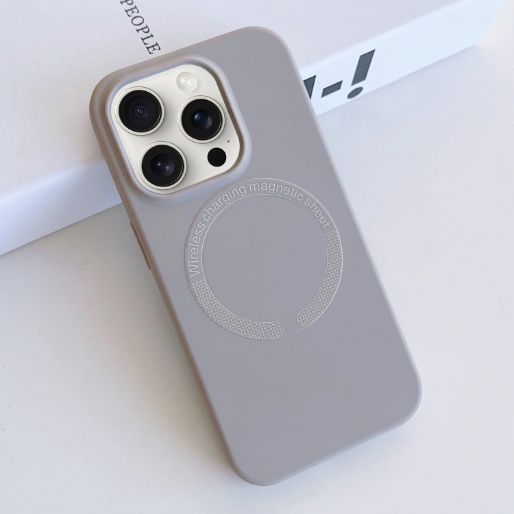 

For iPhone 15 Pro MagSafe Magnetic Liquid Silicone Phone Case(Grey)