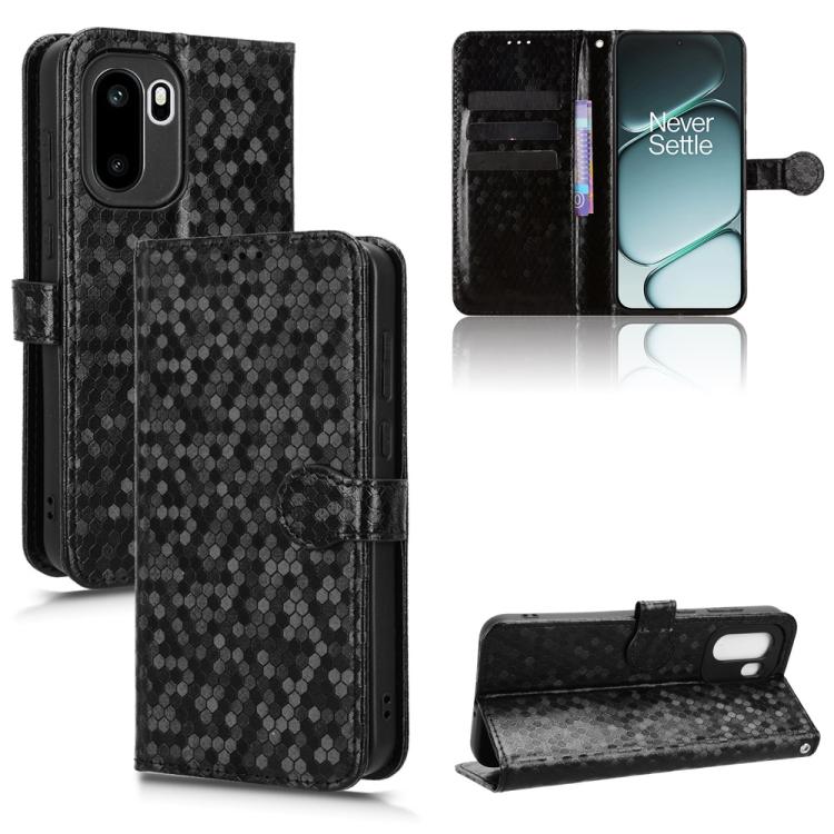 

For OnePlus Ace 6 / 15R Honeycomb Dot Texture Leather Phone Case(Black)