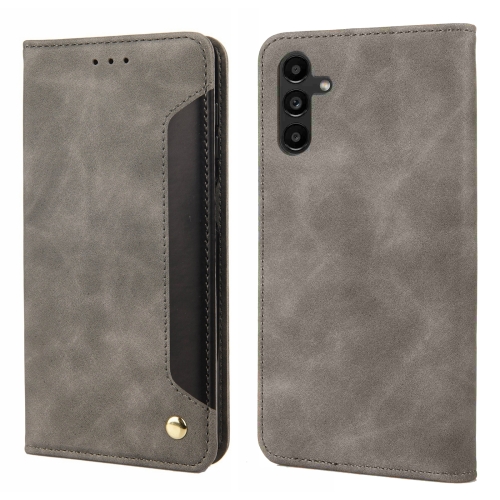 

For Samsung Galaxy S24+ 5G Skin Feel Splicing Leather Phone Case(Grey)