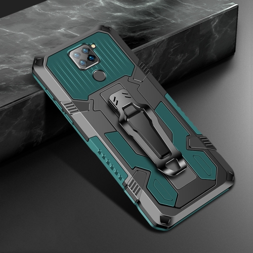 

For Xiaomi Redmi Note 9 Machine Armor Warrior Shockproof PC + TPU Protective Case(Army Green)