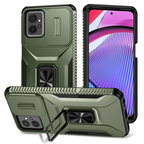 

For Motorola Moto G Power 2023 Sliding Camshield Holder Phone Case(Alpine Green)