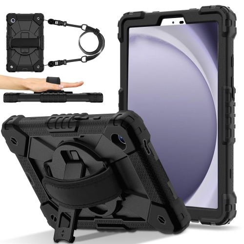 

For Samsung Galaxy Tab A9 X115 Contrast Color Robot C2 Silicone Hybrid PC Tablet Case(Black)
