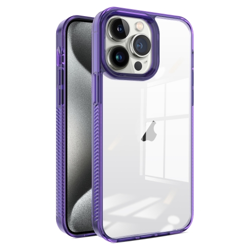 

For iPhone 15 Pro Max 2.5mm Anti-slip Clear Acrylic Hybrid TPU Phone Case(Deep Purple)