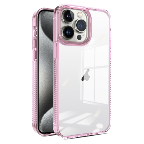 

For iPhone 15 Pro Max 2.5mm Anti-slip Clear Acrylic Hybrid TPU Phone Case(Pink)