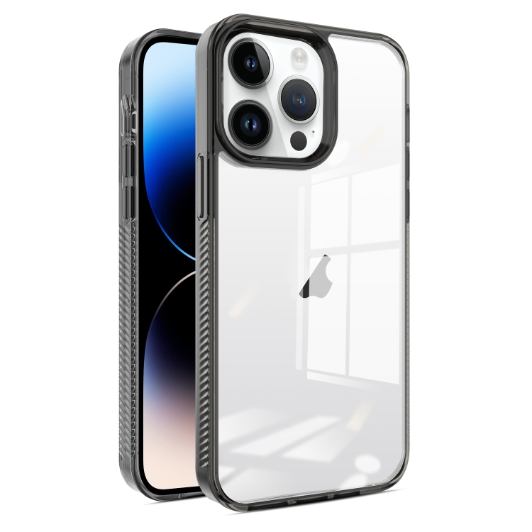 

For iPhone 14 Pro 2.5mm Anti-slip Clear Acrylic Hybrid TPU Phone Case(Black)