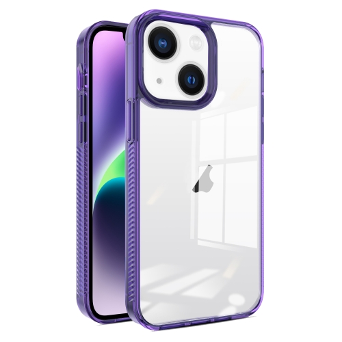 

For iPhone 14 Plus 2.5mm Anti-slip Clear Acrylic Hybrid TPU Phone Case(Deep Purple)