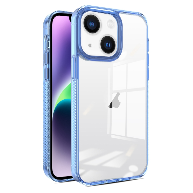 

For iPhone 14 Plus 2.5mm Anti-slip Clear Acrylic Hybrid TPU Phone Case(Sky Blue)
