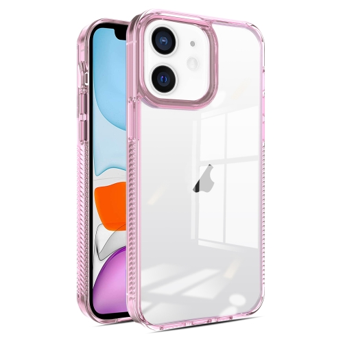 

For iPhone 11 2.5mm Anti-slip Clear Acrylic Hybrid TPU Phone Case(Pink)