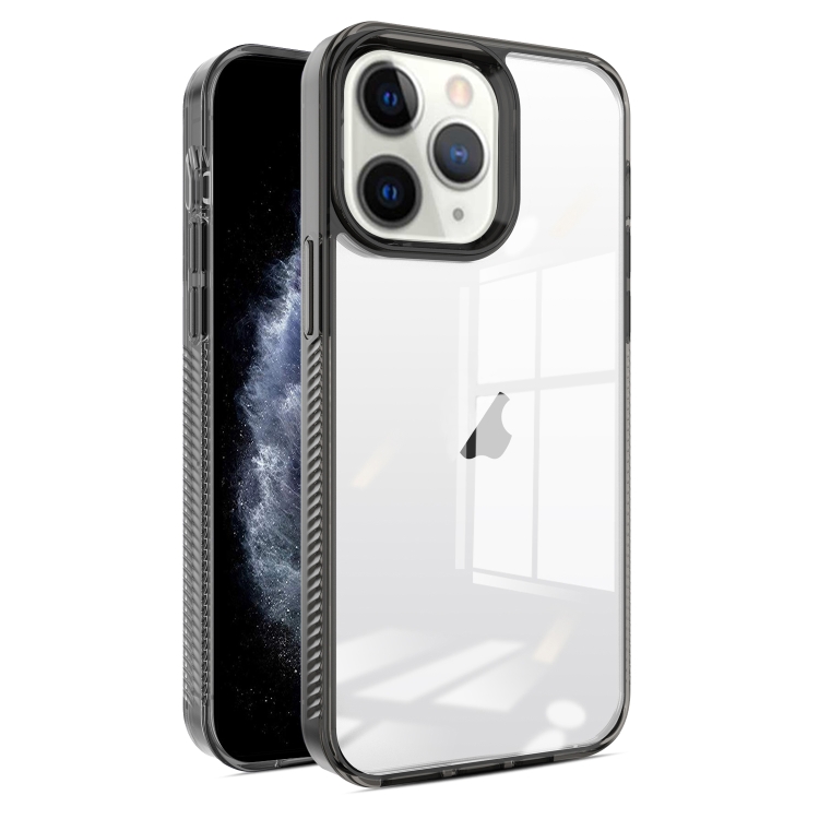

For iPhone 11 Pro 2.5mm Anti-slip Clear Acrylic Hybrid TPU Phone Case(Black)