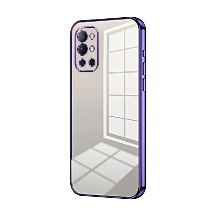 

For OnePlus 9R Transparent Plating Fine Hole Phone Case(Purple)