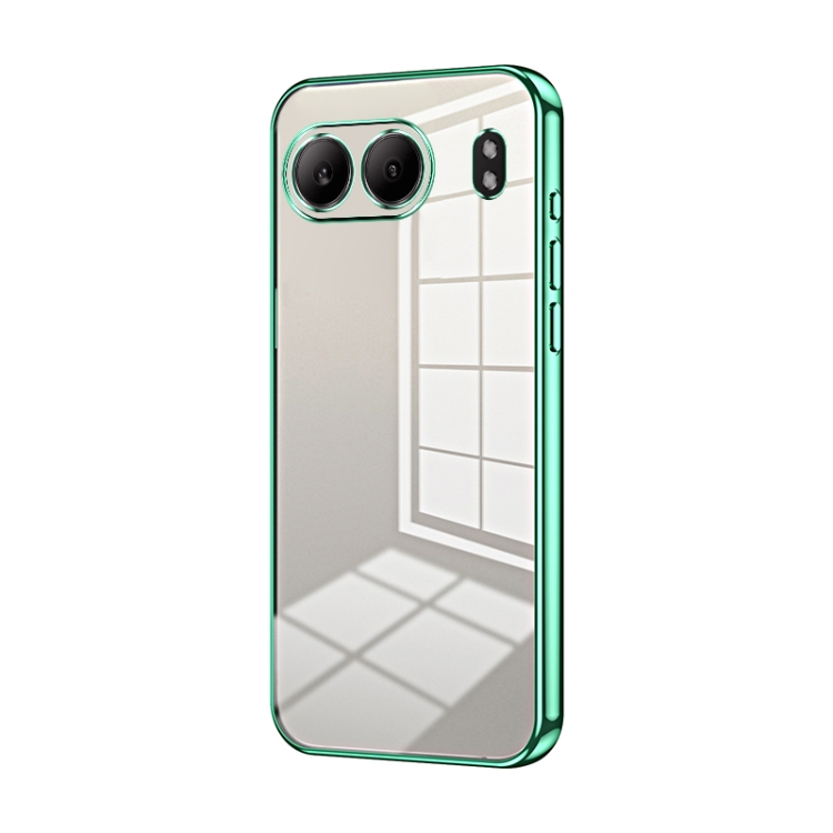 

For OnePlus Nord 4 Transparent Plating Fine Hole Phone Case(Green)