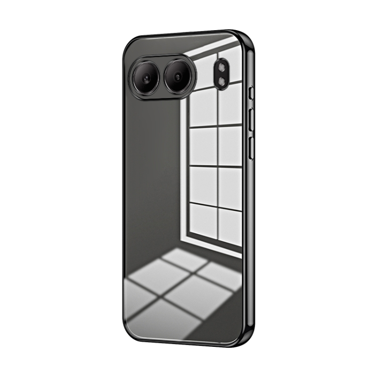 

For OnePlus Nord 4 Transparent Plating Fine Hole Phone Case(Black)