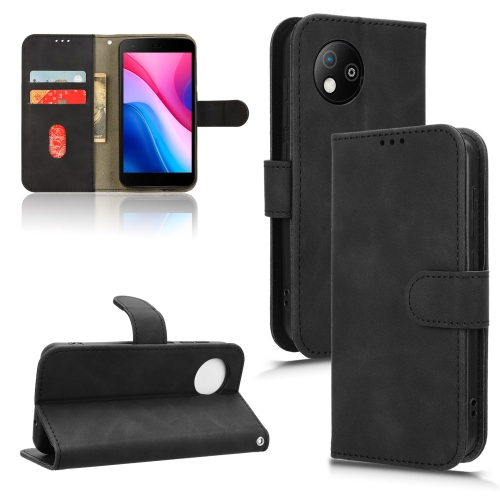 

For ZTE Blade A35 Lite Skin Feel Magnetic Flip Leather Phone Case(Black)