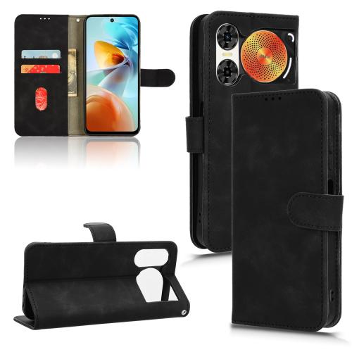 

For ZTE nubia Music 2 Skin Feel Magnetic Flip Leather Phone Case(Black)