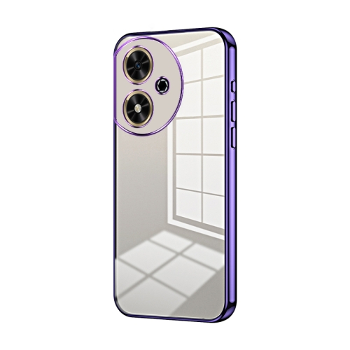 For Honor Play 50 Transparent Plating Fine Hole Phone Case(Purple)