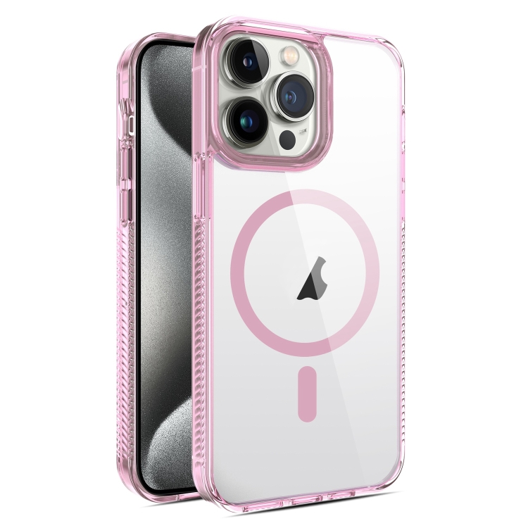 

For iPhone 15 Pro 2.5mm MagSafe Acrylic Hybrid TPU Phone Case(Pink)