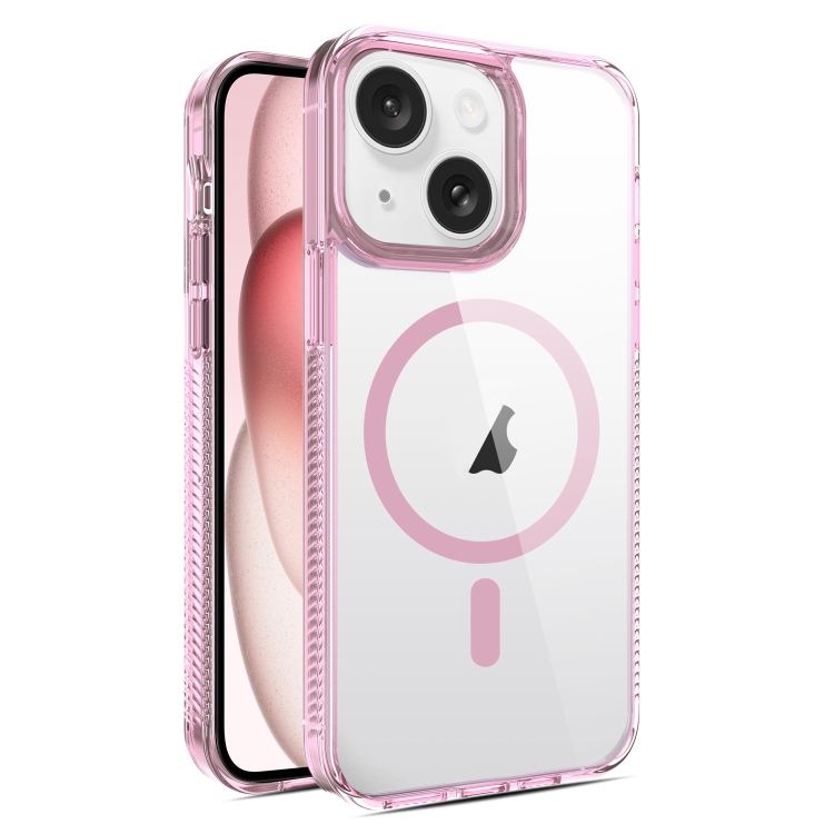 

For iPhone 15 2.5mm MagSafe Acrylic Hybrid TPU Phone Case(Pink)