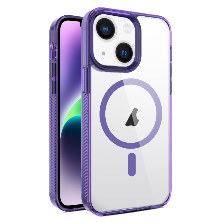 

For iPhone 14 / 13 2.5mm MagSafe Acrylic Hybrid TPU Phone Case(Deep Purple)