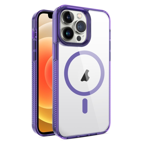 

For iPhone 12 / 12 Pro 2.5mm MagSafe Acrylic Hybrid TPU Phone Case(Deep Purple)