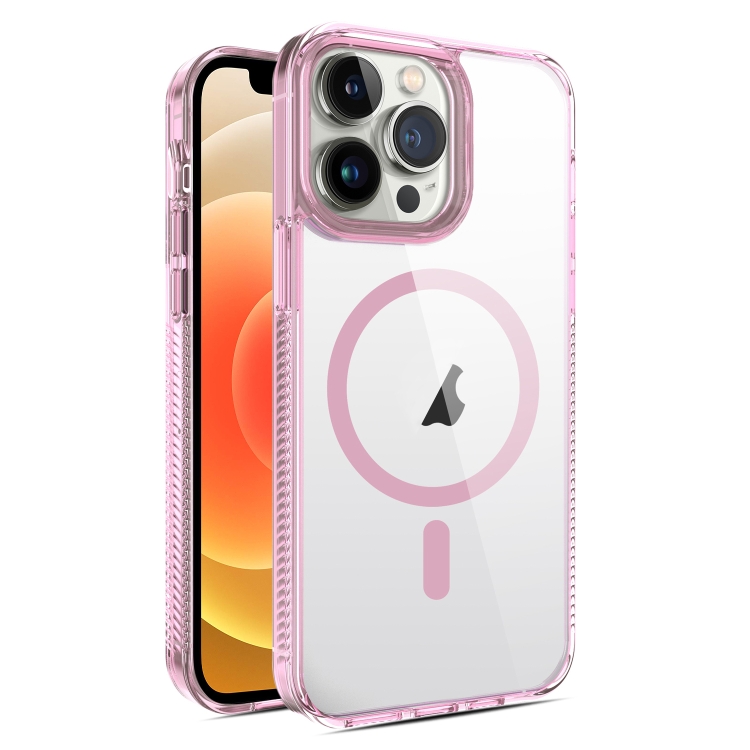 

For iPhone 12 / 12 Pro 2.5mm MagSafe Acrylic Hybrid TPU Phone Case(Pink)