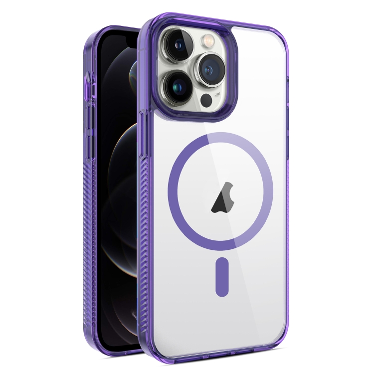 

For iPhone 12 Pro Max 2.5mm MagSafe Acrylic Hybrid TPU Phone Case(Deep Purple)