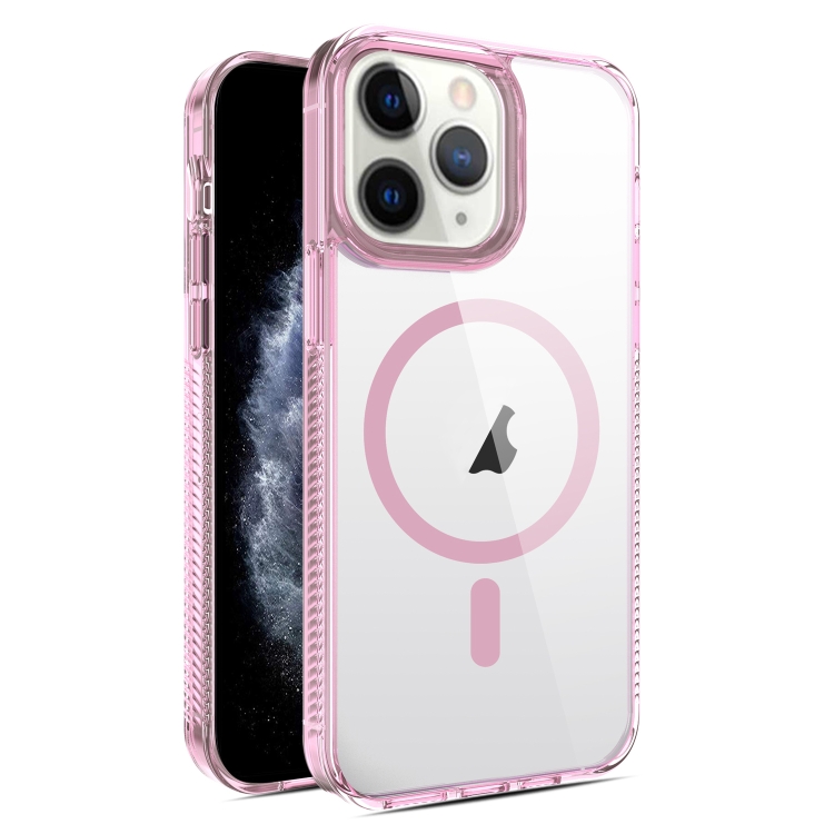 

For iPhone 11 Pro Max 2.5mm MagSafe Acrylic Hybrid TPU Phone Case(Pink)