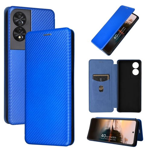 

For TCL 40 NXTpaper 4G Carbon Fiber Texture Flip Leather Phone Case(Blue)