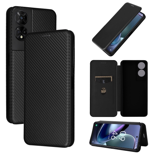 

For TCL 50 5G Carbon Fiber Texture Flip Leather Phone Case(Black)