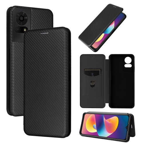 

For TCL 50 LE 5G Carbon Fiber Texture Flip Leather Phone Case(Black)