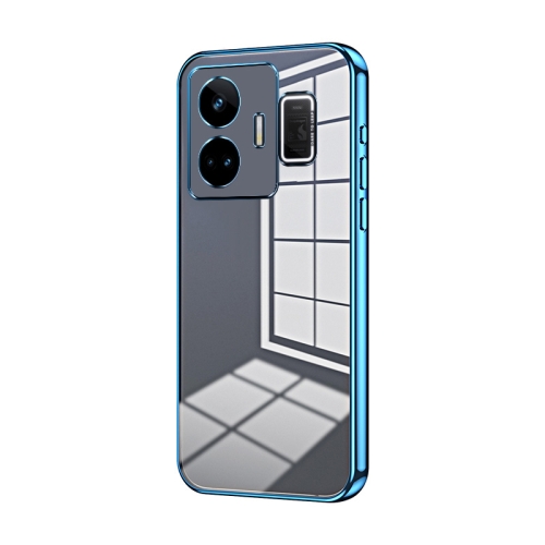 

For Realme GT Neo 5 / GT3 Transparent Plating Fine Hole Phone Case(Blue)