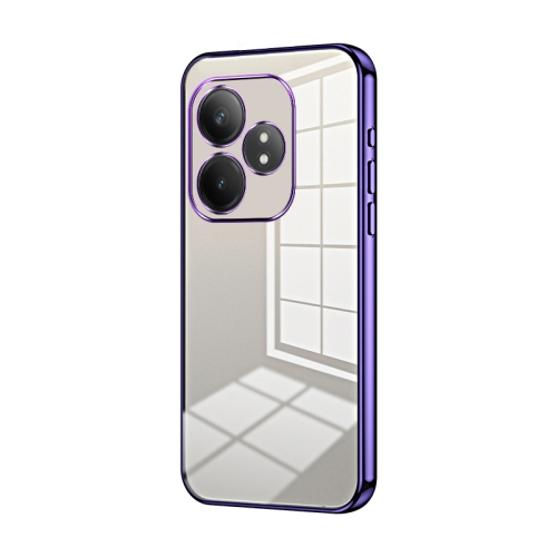 

For Realme GT Neo6 SE Transparent Plating Fine Hole Phone Case(Purple)