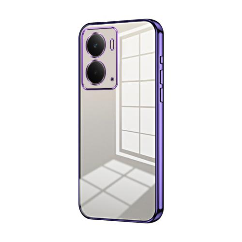 

For Realme Neo7x Transparent Plating Fine Hole Phone Case(Purple)
