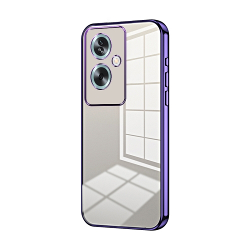 

For OPPO A79 5G / A2 Transparent Plating Fine Hole Phone Case(Purple)