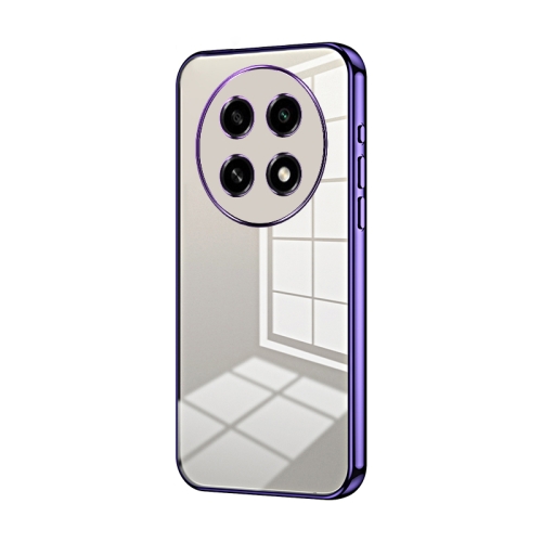

For OPPO A2 Pro Transparent Plating Fine Hole Phone Case(Purple)