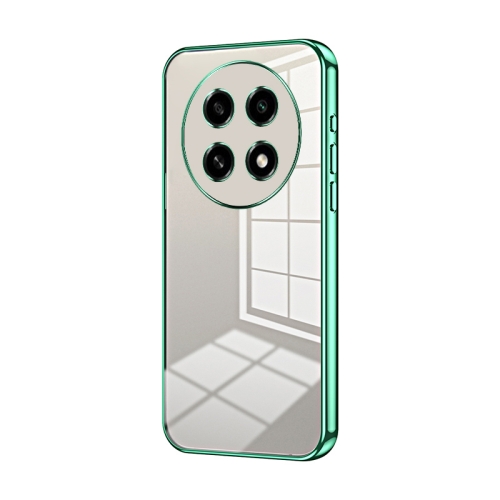 

For OPPO A2 Pro Transparent Plating Fine Hole Phone Case(Green)