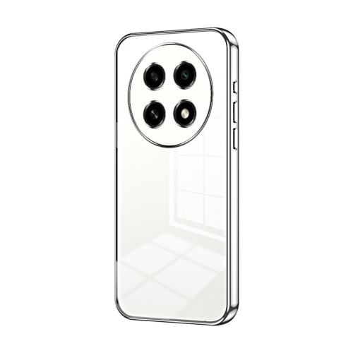 

For OPPO A2 Pro Transparent Plating Fine Hole Phone Case(Silver)