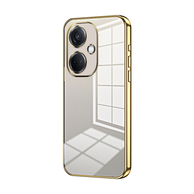 

For OPPO K11 Transparent Plating Fine Hole Phone Case(Gold)
