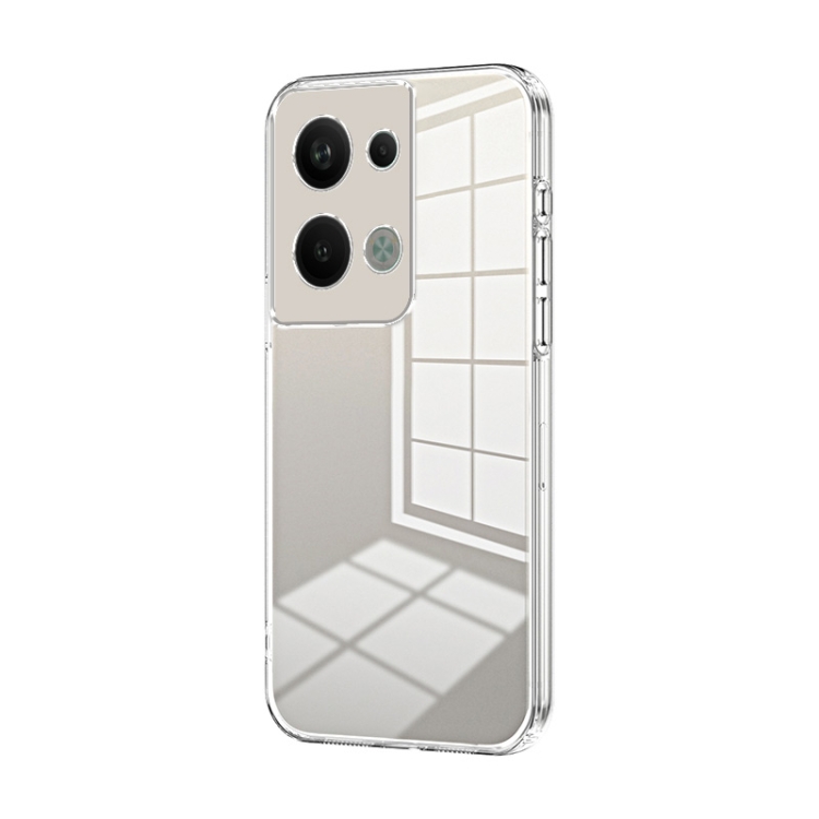 

For OPPO Reno9 Pro+ Transparent Plating Fine Hole Phone Case(Transparent)