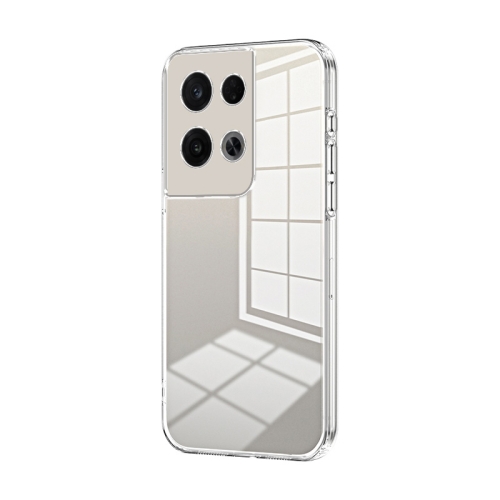 

For OPPO Reno8 Pro Transparent Plating Fine Hole Phone Case(Transparent)