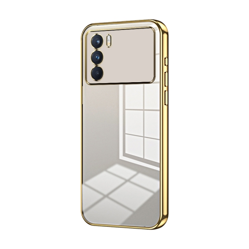 

For OPPO K9 Pro Transparent Plating Fine Hole Phone Case(Gold)