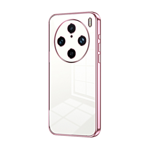 

For vivo X100 Pro Transparent Plating Fine Hole Phone Case(Pink)