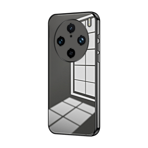 

For vivo X100 Pro Transparent Plating Fine Hole Phone Case(Black)