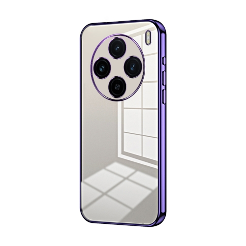 

For vivo X100 Transparent Plating Fine Hole Phone Case(Purple)