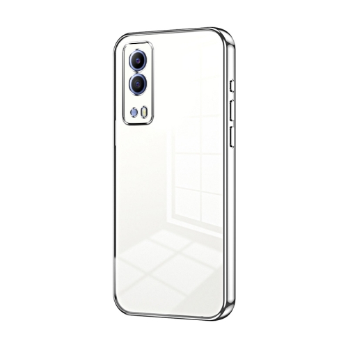 

For vivo Y53s 5G / T1x 5G / iQOO Z5x Transparent Plating Fine Hole Phone Case(Silver)