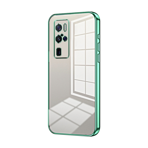 

For vivo X50 Pro+ Transparent Plating Fine Hole Phone Case(Green)