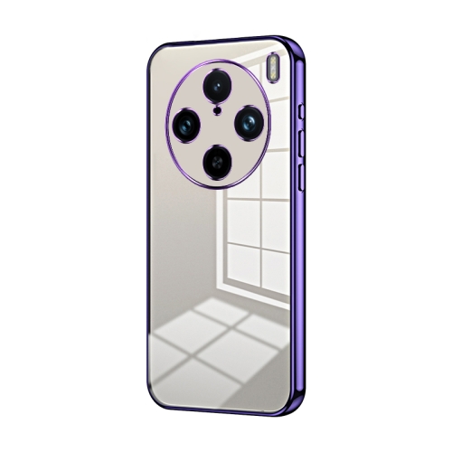 

For vivo X100s Pro Transparent Plating Fine Hole Phone Case(Purple)