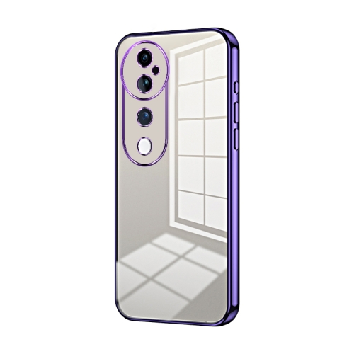 

For vivo S19 Pro Transparent Plating Fine Hole Phone Case(Purple)