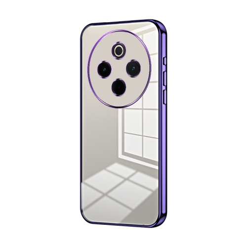 

For vivo Y300 Pro Transparent Plating Fine Hole Phone Case(Purple)